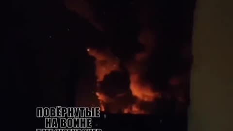 Geran drones hitting the oil depot in Zmiiv, Kharkiv oblast