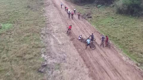 Aerial view mountain bike fail