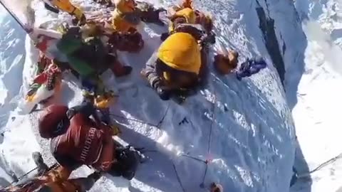This is a 360° camera view from the top of Mt. Everest