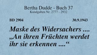 BD 2904 - MASKE DES WIDERSACHERS .... "AN IHREN FRÜCHTEN WERDET IHR SIE ERKENNEN ...."