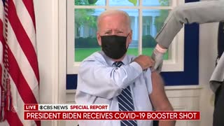 President Biden gets COVID-19 booster shot live on TV