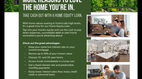 MORE REASONS TO LOVE THE HOME YOU'RE IN. TAKE CASH OUT WITH A HOME EQUITY LOAN (HELOC).
