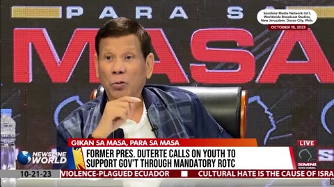 Former Pres. Duterte calls on youth to support gov't through mandatory ROTC