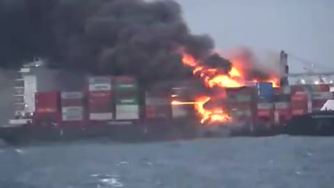 Massive cargo ship catches on fire in Sri Lanka