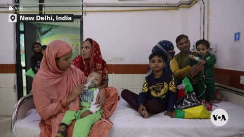 Emergency Room of Delhi Hospital Crowded With Children Struggling to Breathe | VOA News