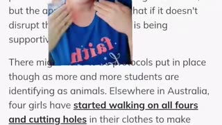 TEEN GIRL WHO IDENTIFIES AS A CAT ALLOWED TO ACT LIKE A FELINE IN SCHOOL