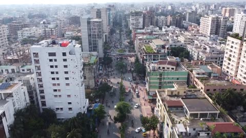 A bird's eye view of Dhaka City .