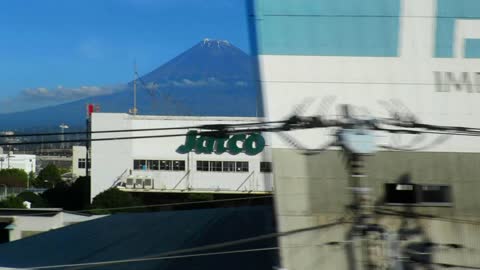 Majestic Mt Fuji in full view on the way to Osaka