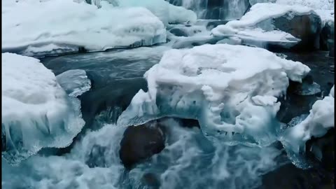 Water flowing from mountain