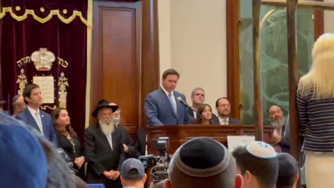 Florida Gov. Ron DeSantis Speaks At Surfside Shul Upon Signing The Hatzalah Bill