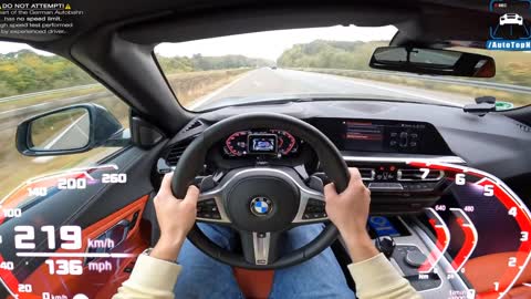 BMW Z4 M40i 3.0 T straight 6 400 HP 610 nm Germany does not limit the test speed