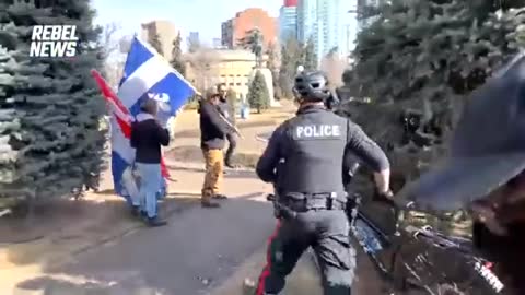 Calgary Police Charge and Violently Push Protestors | IrnieracingNews March 20, 2022