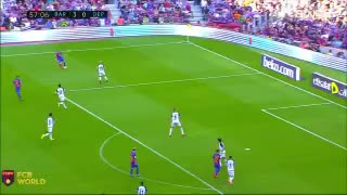 GOAL: Leo Messi scores after an unbelievable assist from Neymar