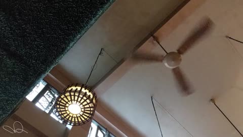 Hostel Ceiling Fan in Thailand, some traffic, best way to chill/relax!