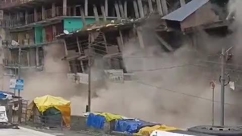 India's Himachal Pradesh experiences a devastating landslide collapse of multiple houses.