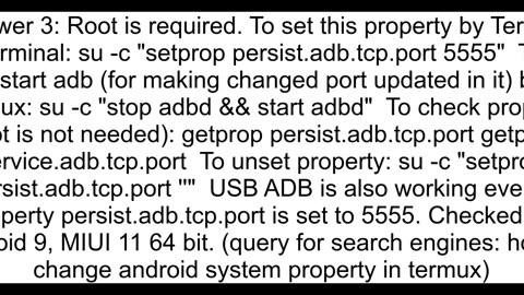 How to enable adbd to listen to a port at boot time in Android