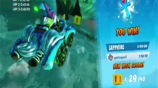 Mystery Caves Sapphire Relic Race Nintendo Switch Gameplay - Crash Team Racing Nitro Fueled