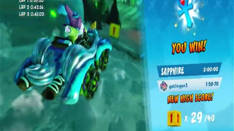 Mystery Caves Sapphire Relic Race Nintendo Switch Gameplay - Crash Team Racing Nitro Fueled