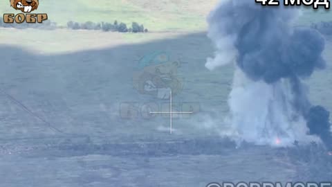 Ruský dron Lancet zničil ukrajinský tank u Robotina
