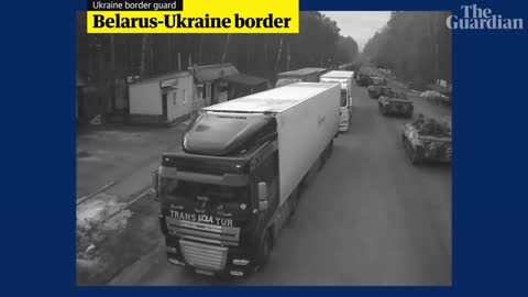 CCTV shows Russian tanks entering Ukraine from Belarus and Crimea