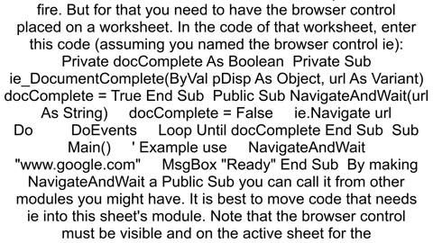 How do I make VBA wait for IE page to load