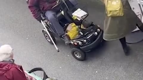 OAP uses mobility scooter to run over customer for taking last PASTY