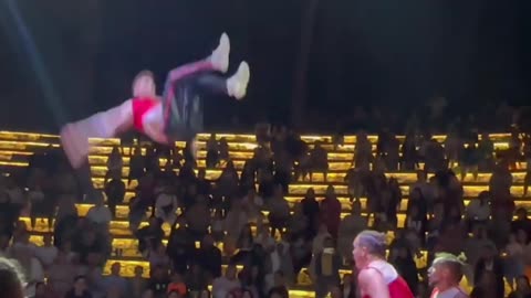 Performer Fails His Landing during a Teeterboard Act