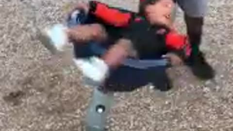 Little boy gets dizzy & is the fun of his dad