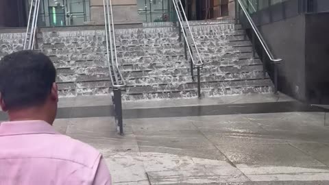 Flooding Stairs At Toronto's Union Station
