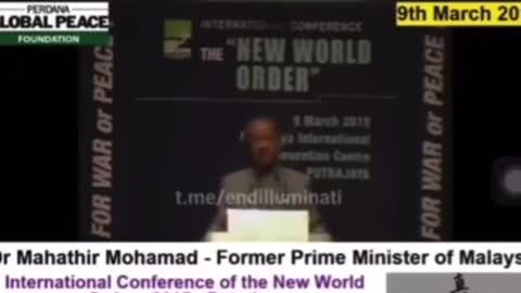 Dr. Mahathir Mohamad, talks about a one world government ruled by the wealthy