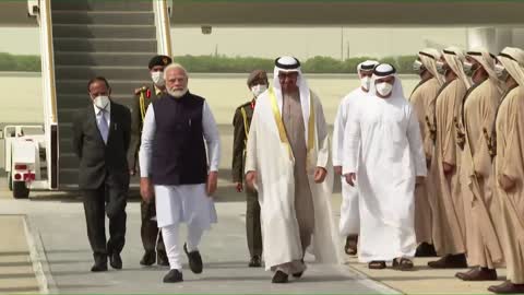 PM Modi arrives Abu dhabi