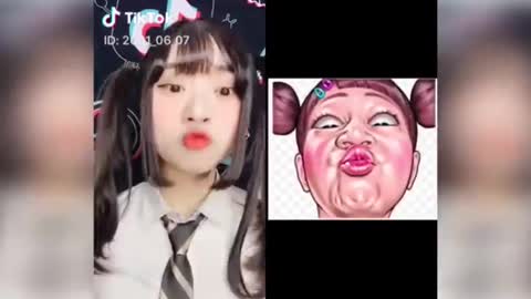 Cute funny face show on Tik Tok