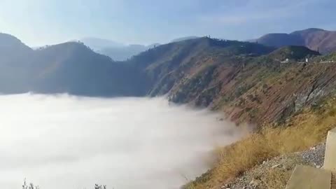 City under clouds in Azad Kashmir