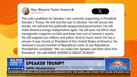 I’m supporting President Donald J Trump to be the next Speaker of the House MTG