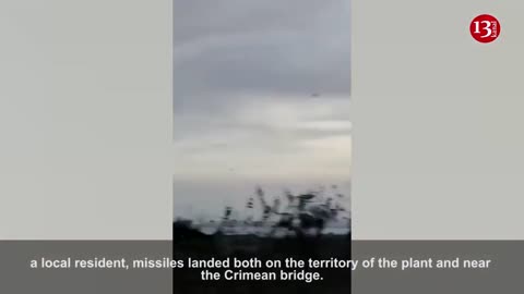 Residents show how missiles fell near the Crimea bridge and the territory of shipyard