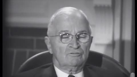 President Truman Talks About War Crime Trials After World War II