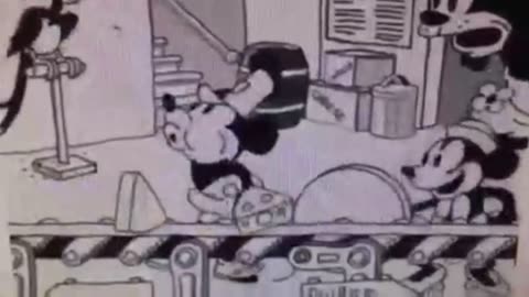 Mickey Mouse – Cartoon Where Mickey is Poking Holes in Blocks of Cheese with his Erect Penis