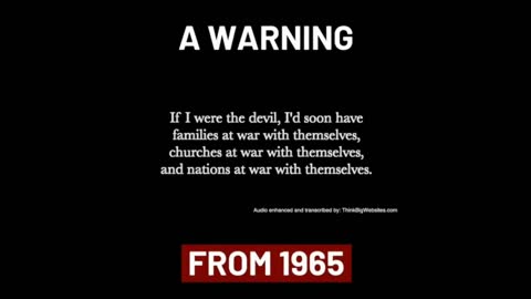 A Warning For Today; Paul Harvey 1965