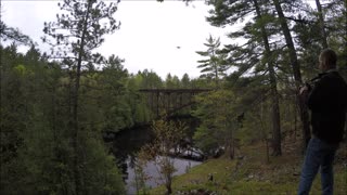 Flying Drone Crashes into Rocks