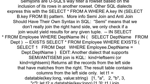 What is semijoin in database