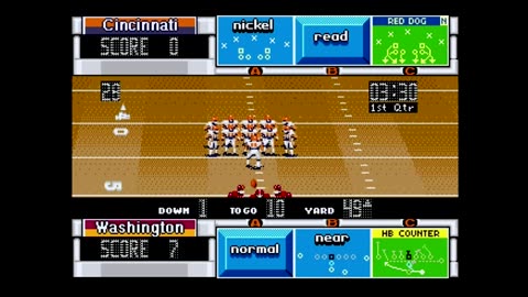 Madden93 (Sega Genesis) Cincinnati vs Washington Part1