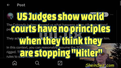 Judges show world courts have no principles when they are stopping "Hitler"-SheinSez 389