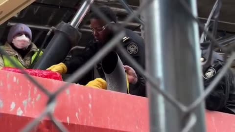 Two activists locked themselves on construction equipment Atlanta