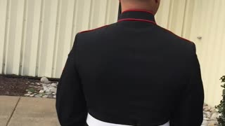 Marine Surprises Girlfriend at Work with Early Arrival