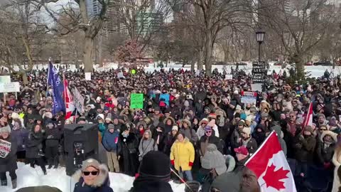 Toronto, Canada: Vaccine passport protest/freedom rally Jan. 22, 2022