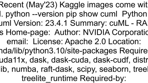 Installing cuML into Colab or Kaggle notebook