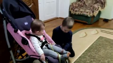Cute_baby_walking_with_his_older_brother._Funny_baby_video