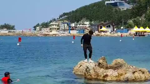Diving in the sea