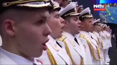 Hymn of russia played by 9000 musicians
