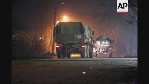 Military vehicles seen in rebel-controlled Donetsk